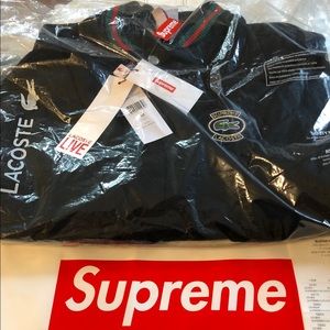 Supreme x LACOSTE Wool Varsity Jacket Medium Black